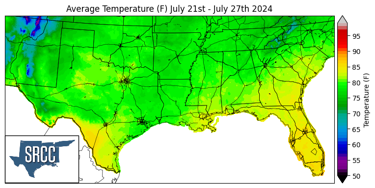 Average Temperature (F) July 21-27, 2024