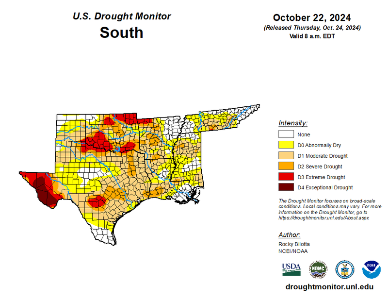 Drought Monitor valid 10/22/2024