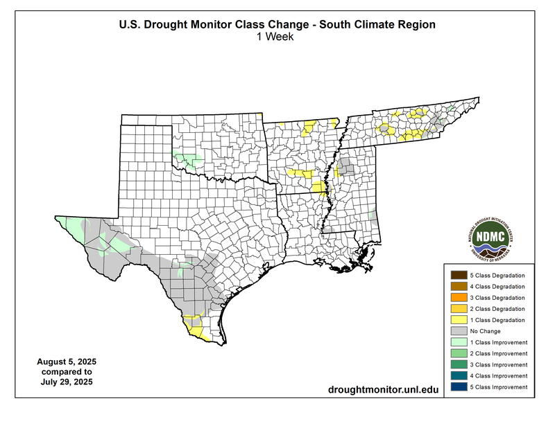 U.S. Drought Monitor Class Change - 1 week