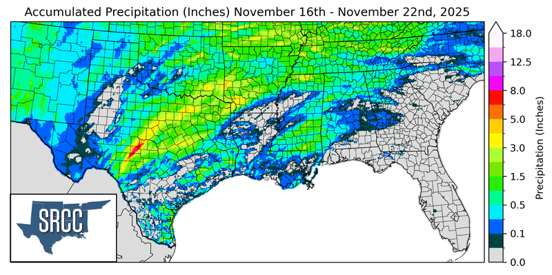 accumulated precipitation 11/16/25-11/22/25