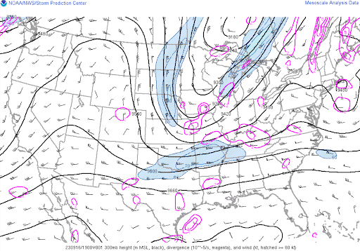 Image depicting the jet stream on September 16th