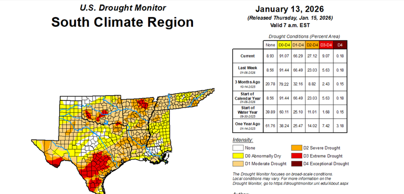 srcc drought monitor jan 13