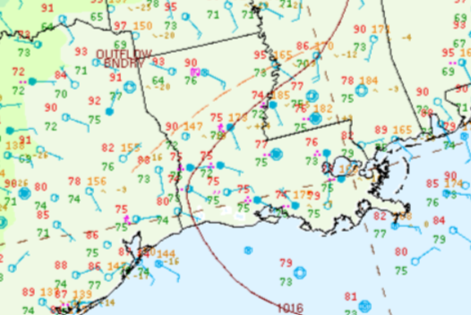 Surface Analysis displaying outflow boundary