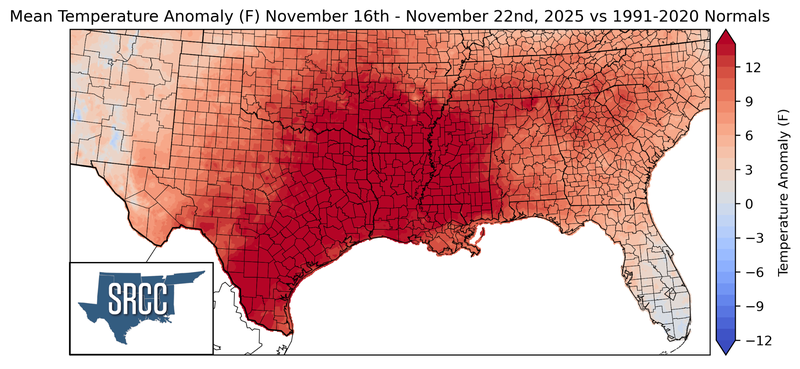 temperature anomaly 11/16/25-11/22/25