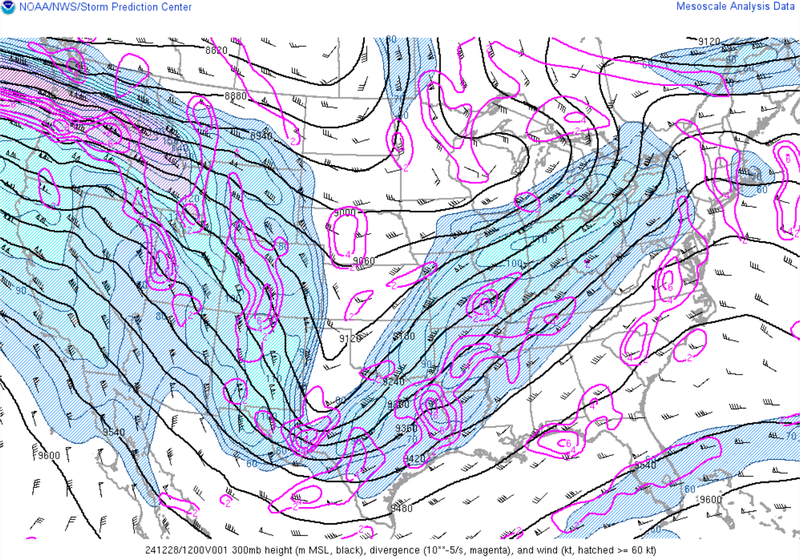 Deep trough in Texas