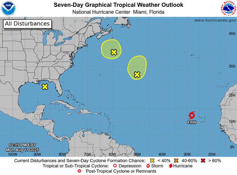 Seven-Day Graphical Tropical Weather Outlook by the National Hurricane Center