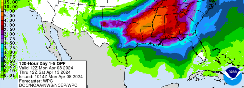 Weather Prediction Center&#x27;s 5-Day Quantitative Precipitation Forecast